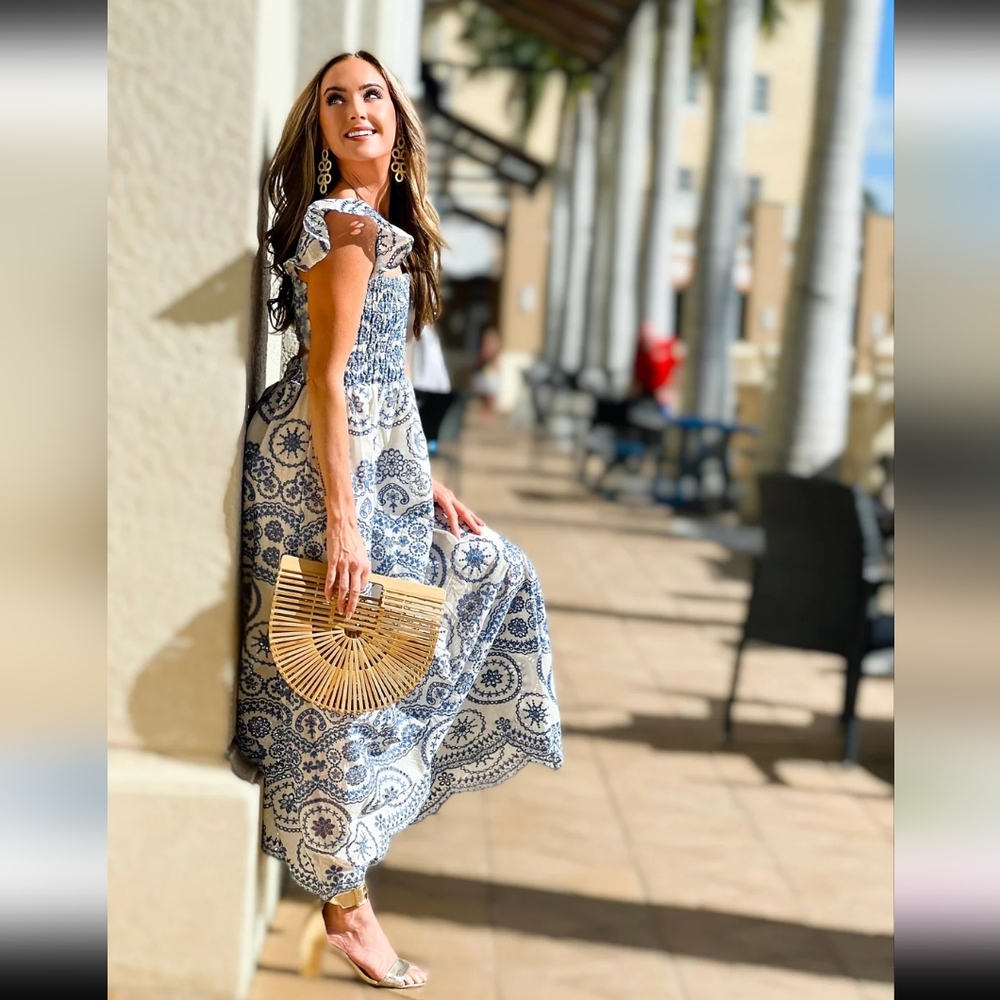 Sunday Up Embroidered Ruffle Midi Dress - Picture 2 of 6